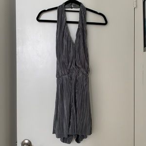 Sabo Luxe Shimmery Green Halter Romper